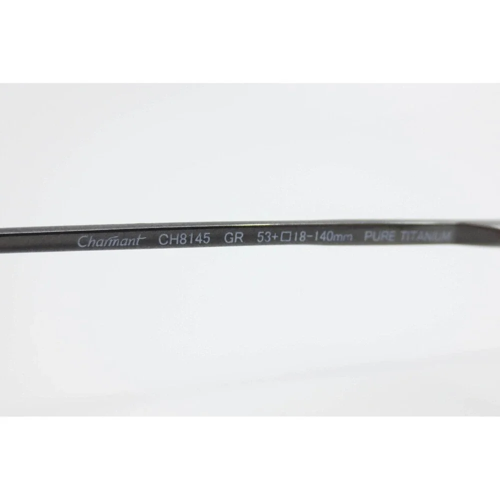 Charmant CH8145 GR Pure Titanium Aviator Eyeglass Frames Gunmetal Silver
